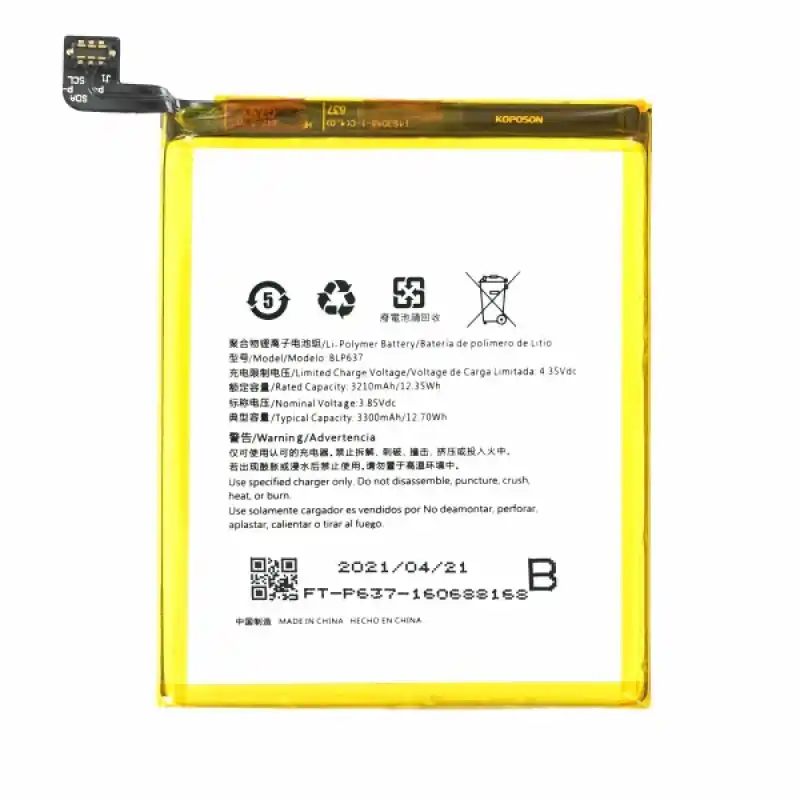 Batteria per OnePlus 5, BLP637, 3300 mAh
