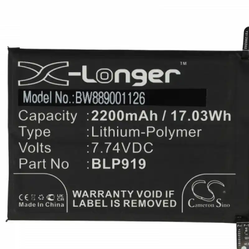 Batteria per Oppo Realme GT Neo 3, BLP919, 2200 mAh
